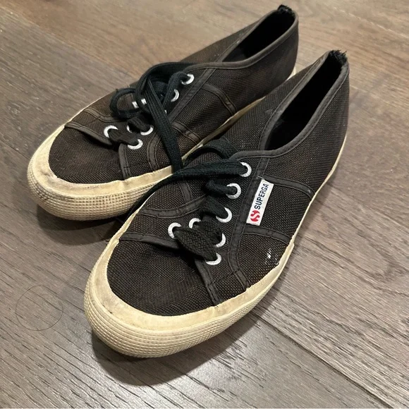 Superga Black and White Cotu Sneakers - Picture 2 of 9